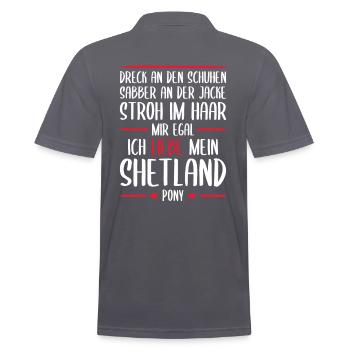 Shetland Pony Shetty Liebe Geschenk - Männer Poloshirt - Anthrazit - Hinten - Nico (186cm)