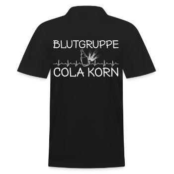 Blutgruppe Cola Korn - Männer Poloshirt - Schwarz - Hinten - Kai (181cm)