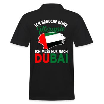 Dubai Therapie Geschenk - Männer Poloshirt - Schwarz - Hinten - Kai (181cm)