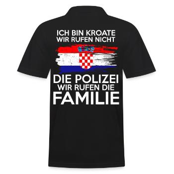 Kroatische Familie Kroate Kroatin Kroaten Kroatien - Männer Poloshirt - Schwarz - Hinten - Kai (181cm)