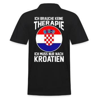 Kroatien Therapie Kroate Kroatin Kroaten Kroatisch - Männer Poloshirt - Schwarz - Hinten - Kai (181cm)