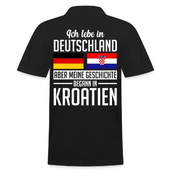 Kroatisch Deutschland Kroate Kroatien Geschenk - Männer Poloshirt - Schwarz - Hinten - Kai (181cm)
