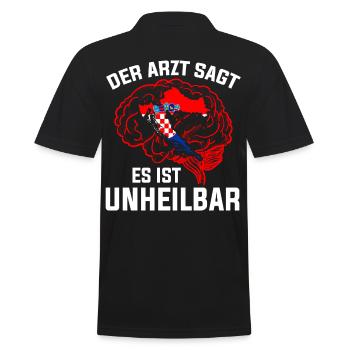 Kroatisch Arzt Kroate Kroatin Kroaten Kroatien - Männer Poloshirt - Schwarz - Hinten - Kai (181cm)