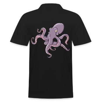Oktopus Meer und See Fischer Angler Design - Männer Poloshirt - Schwarz - Hinten - Kai (181cm)