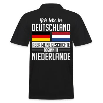 Niederländer Deutscher Niederlande Holland - Männer Poloshirt - Schwarz - Hinten - Kai (181cm)