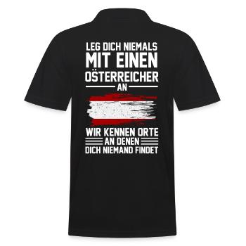 Österreicher Deutscher Herzschlag Deutschland Öste - Männer Poloshirt - Schwarz - Hinten - Kai (181cm)