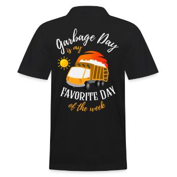 Garbage Day is my Favorite Day Of The Week graphic - Men's Polo Shirt - black - Back - Kai (181cm)