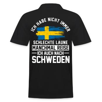 Schwede Schwedin Schwedische Flagge Schweden - Männer Poloshirt - Schwarz - Hinten - Kai (181cm)