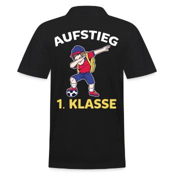 Aufstieg 1. Klasse Einschulung Schulanfänger Fußba - Männer Poloshirt - Schwarz - Hinten - Kai (181cm)