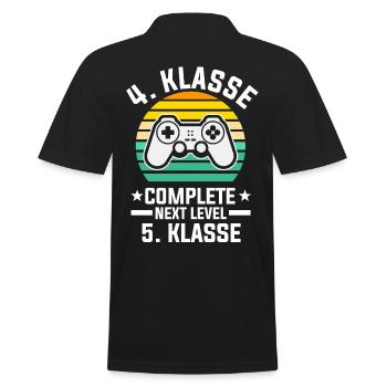 4. Klasse Level Complete Zocker Gamer Gaming Grund - Männer Poloshirt - Schwarz - Hinten - Kai (181cm)
