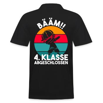 4. Klasse Abgeschlossen Grundschule Schulkind Vier - Männer Poloshirt - Schwarz - Hinten - Kai (181cm)