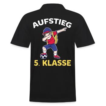 Aufstieg 5. Klasse Grundschule Schulkind Schüler F - Männer Poloshirt - Schwarz - Hinten - Kai (181cm)