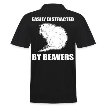 Légèrement distrait par le castor Beaver Nagetet - Polo Homme - noir - Dos - Kai (181cm)