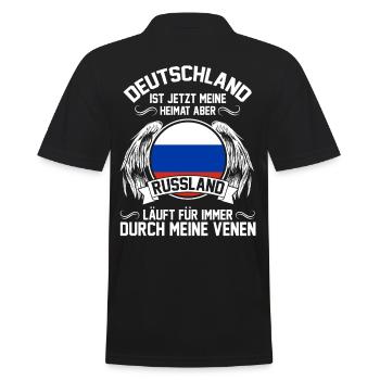 Russe Deutschrusse Russen Deutschland Russland - Männer Poloshirt - Schwarz - Hinten - Kai (181cm)