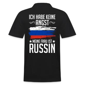 Meine Frau Ist Russin Russen Russland Russisches - Männer Poloshirt - Schwarz - Hinten - Kai (181cm)