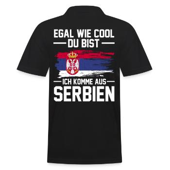 Serbische Flagge Serbe Serbin Serben Serbien - Männer Poloshirt - Schwarz - Hinten - Kai (181cm)