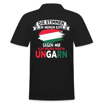 Ungarn Ungarische Flagge Hungary Ungarisch Ungaren - Männer Poloshirt - Schwarz - Hinten - Kai (181cm)