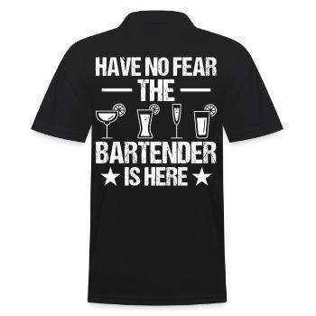 Haben Sie keine Angst, der Barkeeper ist hier - Männer Poloshirt - Schwarz - Hinten - Kai (181cm)