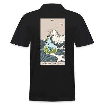 Tarot card saying for alcohol enthusiastic people - Men's Polo Shirt - black - Back - Kai (181cm)
