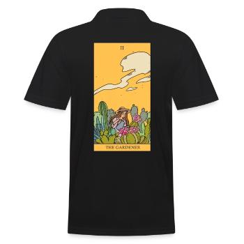 Garden Gardener magical tarot card gift idea - Men's Polo Shirt - black - Back - Kai (181cm)