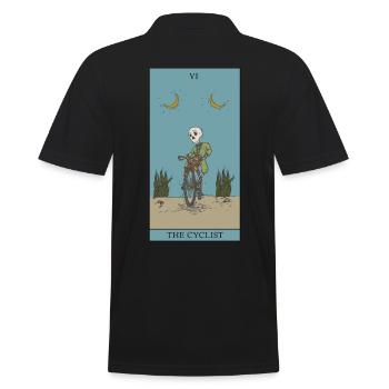 Bicycle Cyclist Tarot Card Protection Symbol - Men's Polo Shirt - black - Back - Kai (181cm)