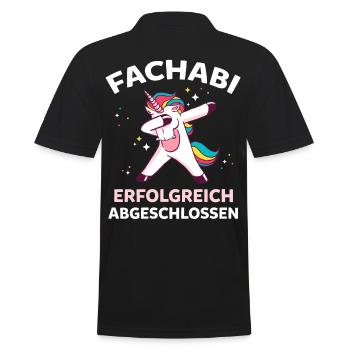 Dabbing Einhorn Fachabi Fachabitur Schulabschluss - Männer Poloshirt - Schwarz - Hinten - Kai (181cm)