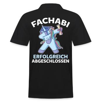Dabbing Astronaut Fachabi Fachabitur Gymnasium Abi - Männer Poloshirt - Schwarz - Hinten - Kai (181cm)