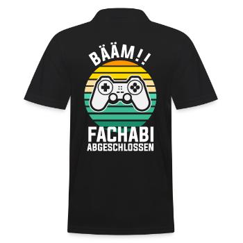 Fachabitur Gamer Gaming Zocker Nerd Fachabifeier - Männer Poloshirt - Schwarz - Hinten - Kai (181cm)