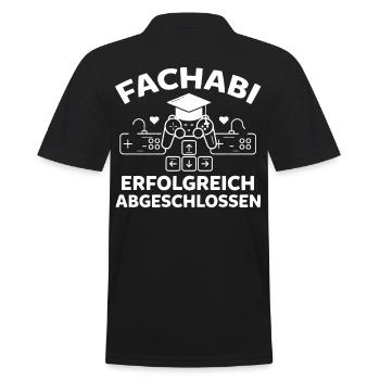 Gamer Zocker Nerd Gymnasium Fachabi Fachabitur Abi - Männer Poloshirt - Schwarz - Hinten - Kai (181cm)