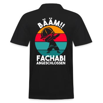 Bääm Fachabitur Abgeschlossen Gymnasium Matura Fac - Männer Poloshirt - Schwarz - Hinten - Kai (181cm)