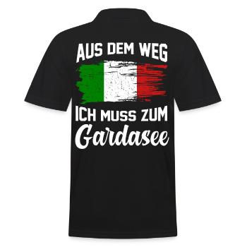 Gardasee Italienische Flagge Geschenk - Männer Poloshirt - Schwarz - Hinten - Kai (181cm)