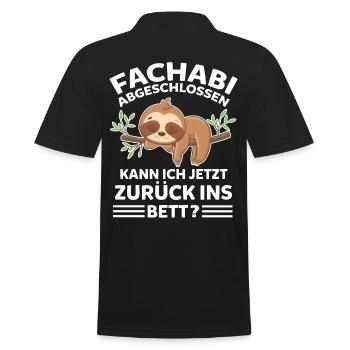 Faultier Gymnasium Abschluss Schüler Gymnasiast Fa - Männer Poloshirt - Schwarz - Hinten - Kai (181cm)