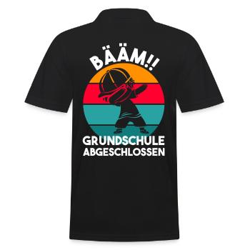 Bääm Grundschule Abgeschlossen Grundschulabschluss - Männer Poloshirt - Schwarz - Hinten - Kai (181cm)