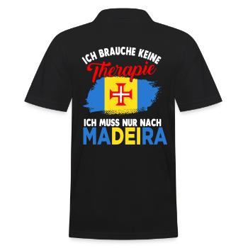 Madeira Therapie Geschenk - Männer Poloshirt - Schwarz - Hinten - Kai (181cm)