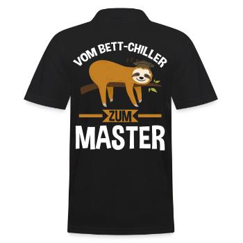 Bett Chiller Master Masterarbeit Akademiker - Männer Poloshirt - Schwarz - Hinten - Kai (181cm)