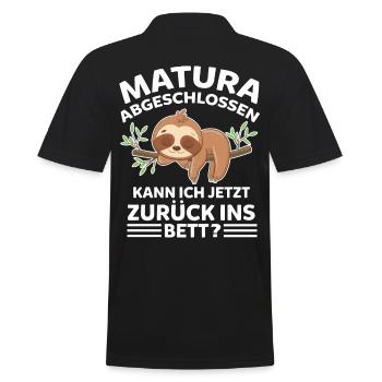 Faultier Gymnasium Abschluss Matura Gymnasiast Abi - Polo Homme - noir - Dos - Kai (181cm)