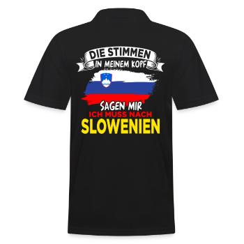 Die Stimmen in meinem Kopf sagen mir ich muss nach - Männer Poloshirt - Schwarz - Hinten - Kai (181cm)
