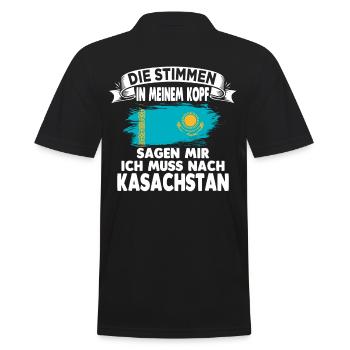 Kasachstan - Männer Poloshirt - Schwarz - Hinten - Kai (181cm)