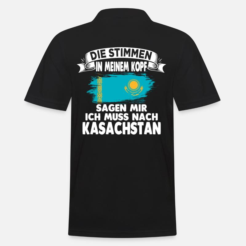 Kasachstan - Männer Poloshirt - Schwarz