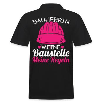 Bauherrin Meine Baustelle Meine Regeln bauherr - Männer Poloshirt - Schwarz - Hinten - Kai (181cm)