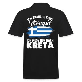 I don't need therapy I just need to go to Crete - Men's Polo Shirt - black - Back - Kai (181cm)