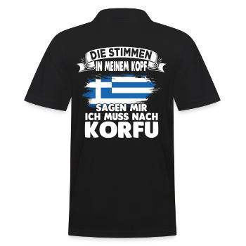 Korfu Griechenland Griechen - Männer Poloshirt - Schwarz - Hinten - Kai (181cm)