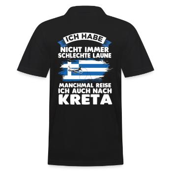 Crète Grèce Cadeau - Polo Homme - noir - Dos - Kai (181cm)