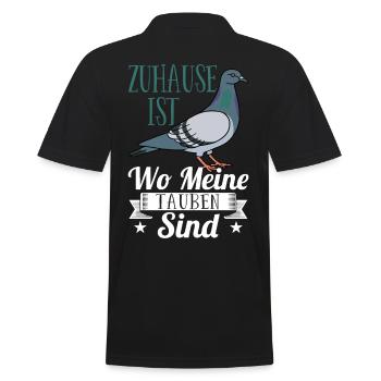 Zuhause ist wo meine Tauben sind taube taubenzucht - Männer Poloshirt - Schwarz - Hinten - Kai (181cm)