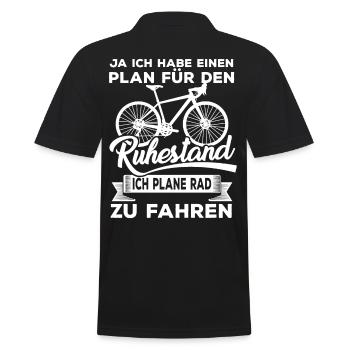 Ja, ich habe einen Plan für den Ruhestand Rad - Männer Poloshirt - Schwarz - Hinten - Kai (181cm)