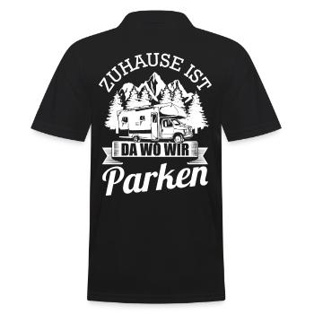 Zuhause Ist Da Wo Wir Parken camping campen - Männer Poloshirt - Schwarz - Hinten - Kai (181cm)