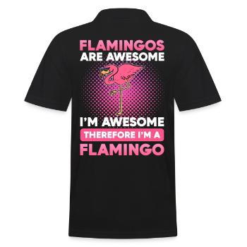 Flamingo Flamingos Are Awesome I’m Awesome - Polo Homme - noir - Dos - Kai (181cm)