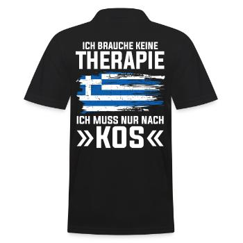 Ich brauche keine Therapie ich muss nur nach Kos - Männer Poloshirt - Schwarz - Hinten - Kai (181cm)