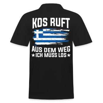 Griechenland Kos - Männer Poloshirt - Schwarz - Hinten - Kai (181cm)