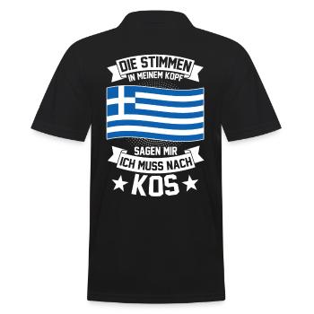 Kos Griechenland Griechen - Männer Poloshirt - Schwarz - Hinten - Kai (181cm)
